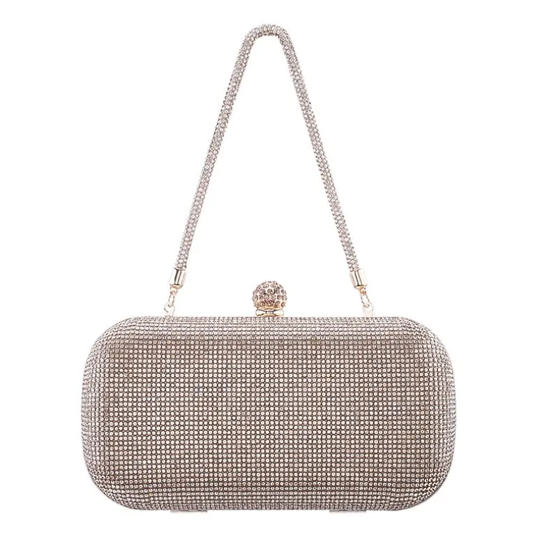 N By Nina Crysal Minaudiere With Crystal Cording Evening Bag