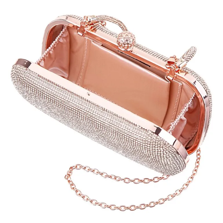 N By Nina Crysal Minaudiere With Crystal Cording Evening Bag
