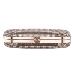 N By Nina Crysal Minaudiere With Crystal Cording Evening Bag