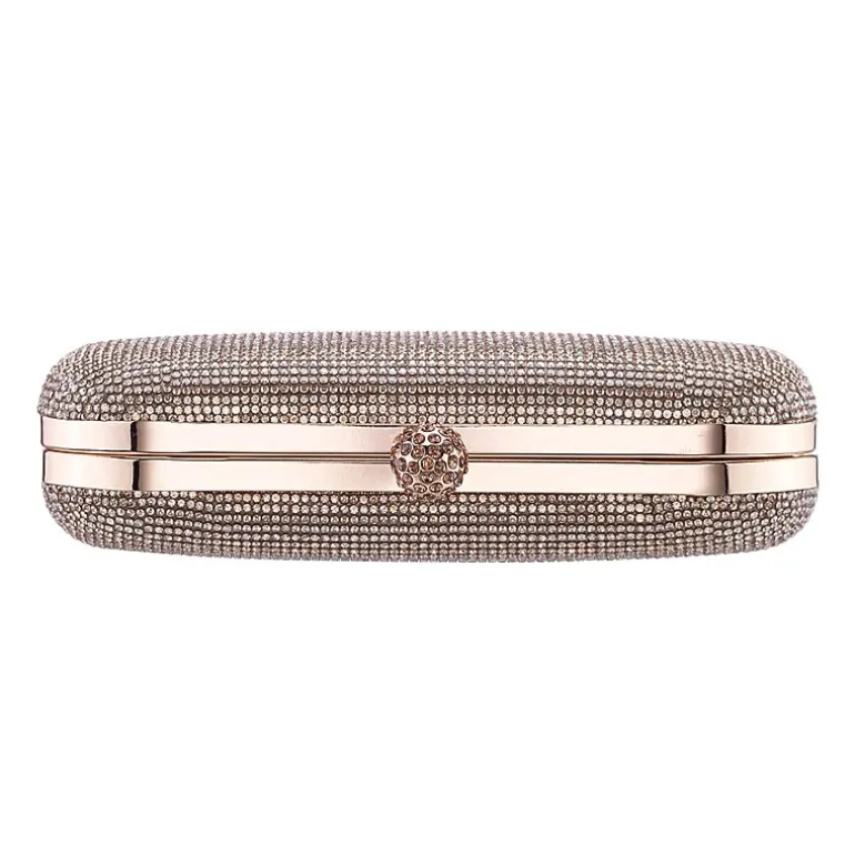 N By Nina Crysal Minaudiere With Crystal Cording Evening Bag