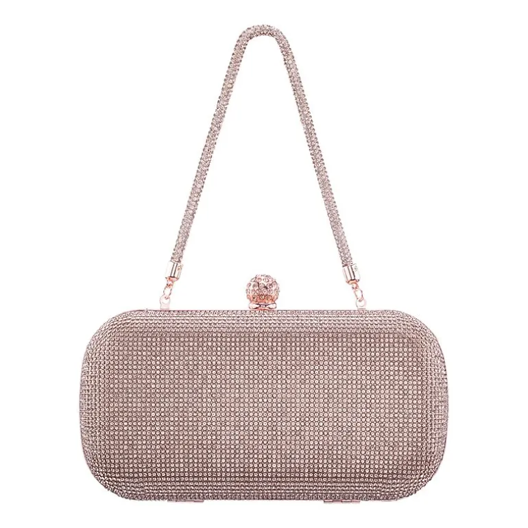 N By Nina Crysal Minaudiere With Crystal Cording Evening Bag
