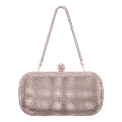 N By Nina Crysal Minaudiere With Crystal Cording Evening Bag