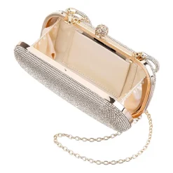 N By Nina Crysal Minaudiere With Crystal Cording Evening Bag