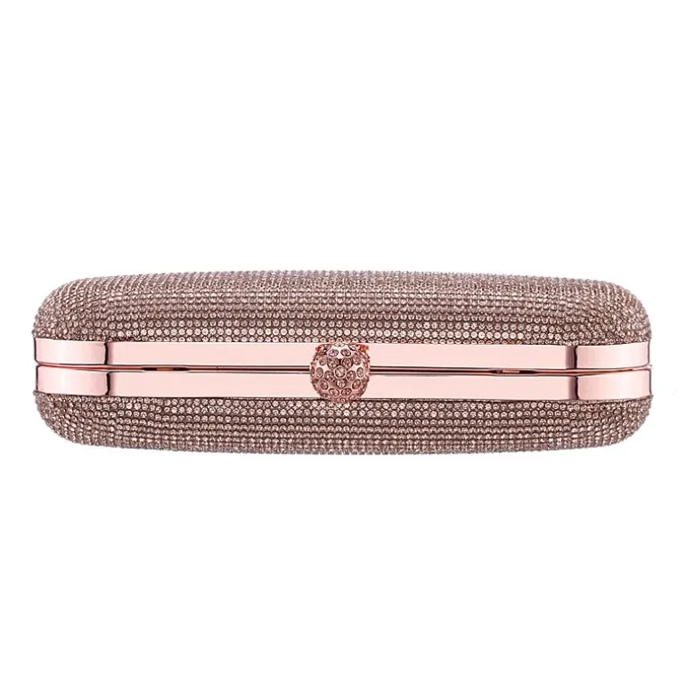 N By Nina Crysal Minaudiere With Crystal Cording Evening Bag