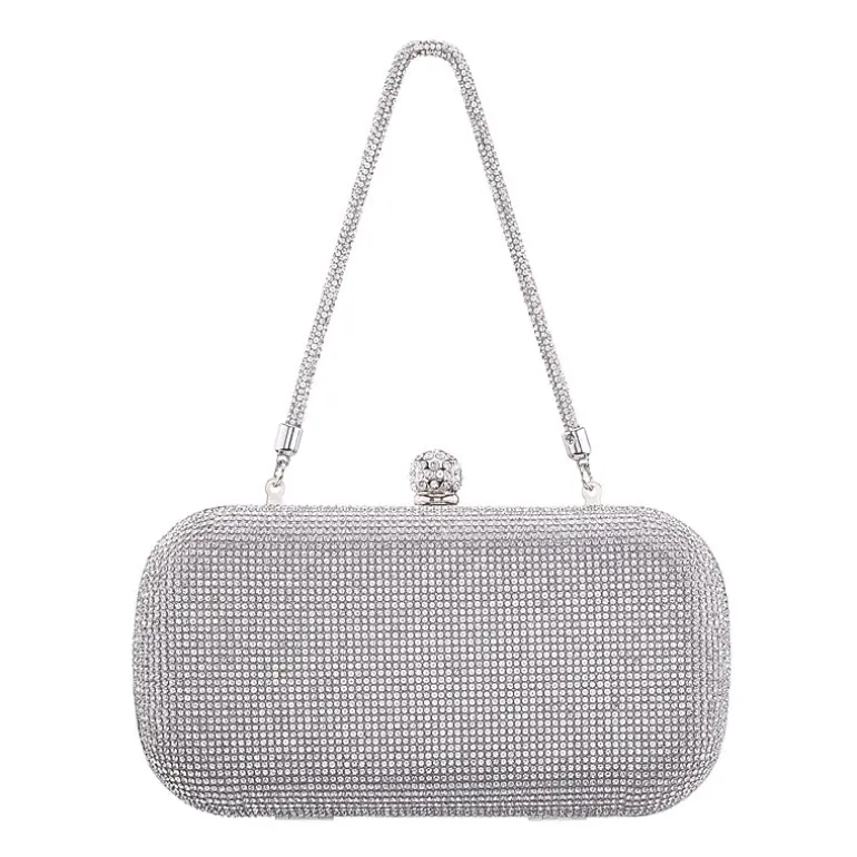 N By Nina Crysal Minaudiere With Crystal Cording Evening Bag