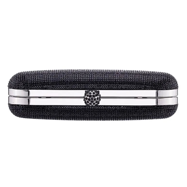 N By Nina Crysal Minaudiere With Crystal Cording Evening Bag