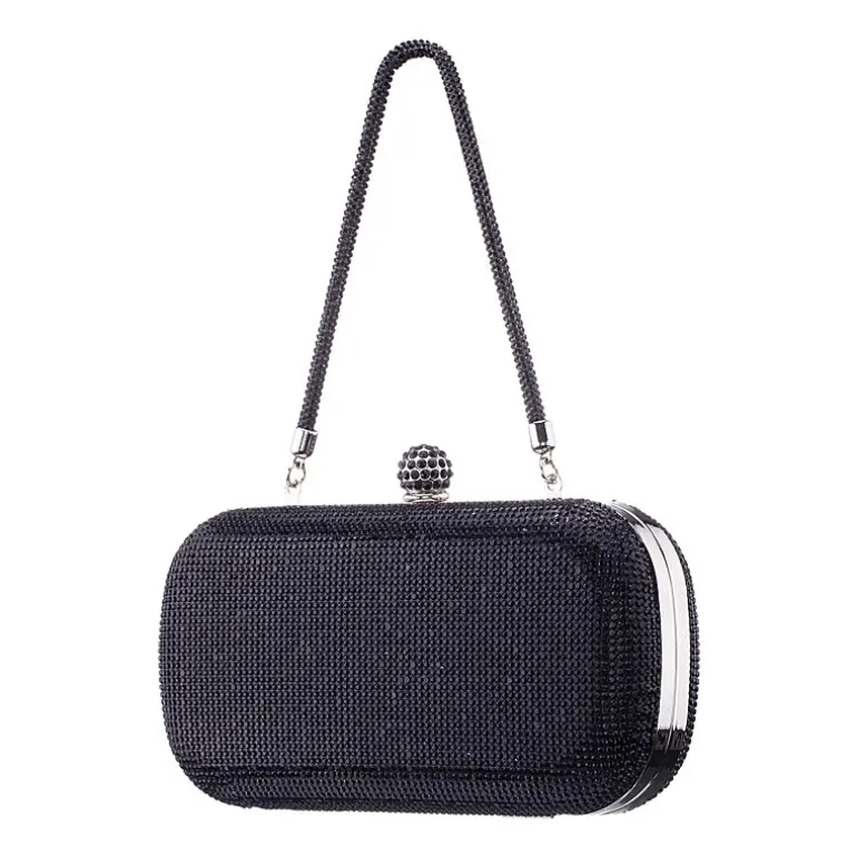 N By Nina Crysal Minaudiere With Crystal Cording Evening Bag