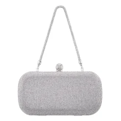 N By Nina Crysal Minaudiere With Crystal Cording Evening Bag