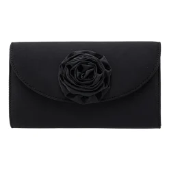 N By Nina Frily Rosette Emebellished Flap Clutch Evening Bag