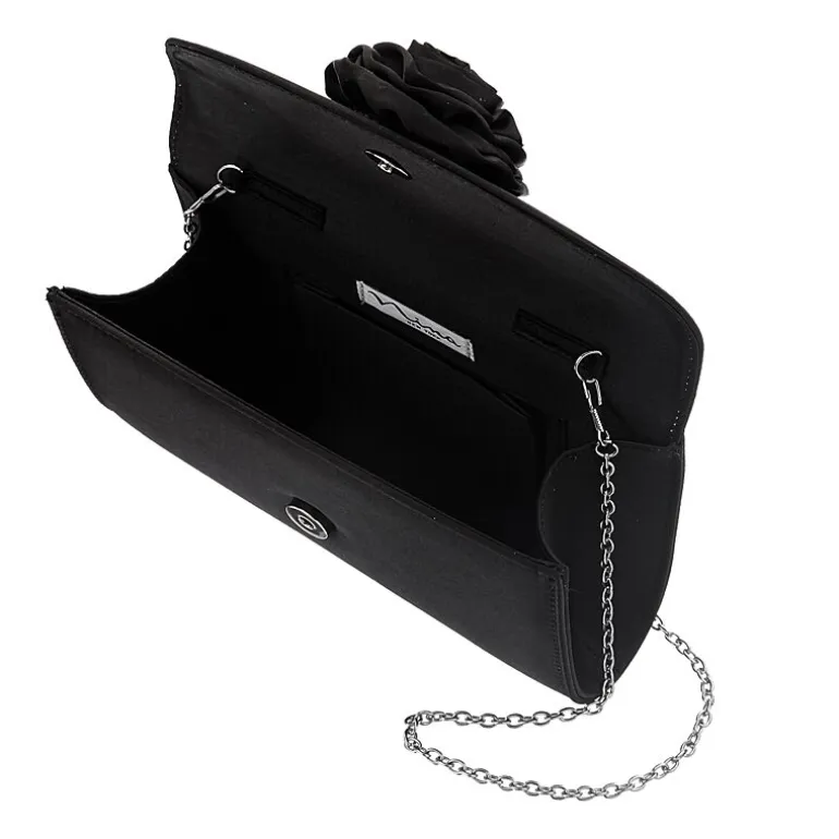 N By Nina Frily Rosette Emebellished Flap Clutch Evening Bag
