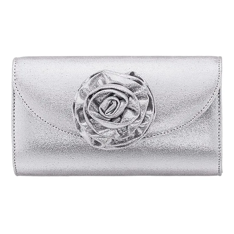 N By Nina Frily Rosette Emebellished Flap Clutch Evening Bag