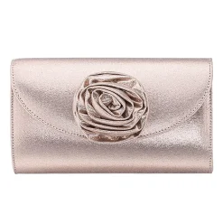 N By Nina Frily Rosette Emebellished Flap Clutch Evening Bag