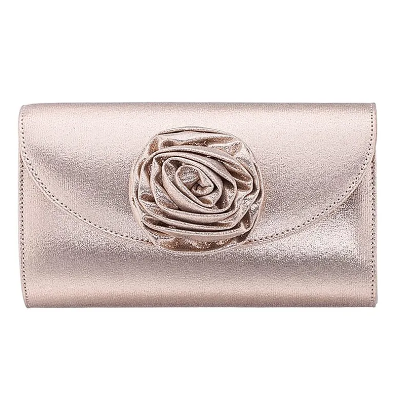 N By Nina Frily Rosette Emebellished Flap Clutch Evening Bag