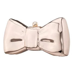N By Nina Metal Bow Minaudiere Evening Bag