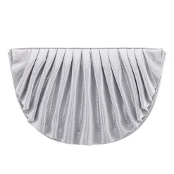 N By Nina Pleated Metallic Half Moon Clutch