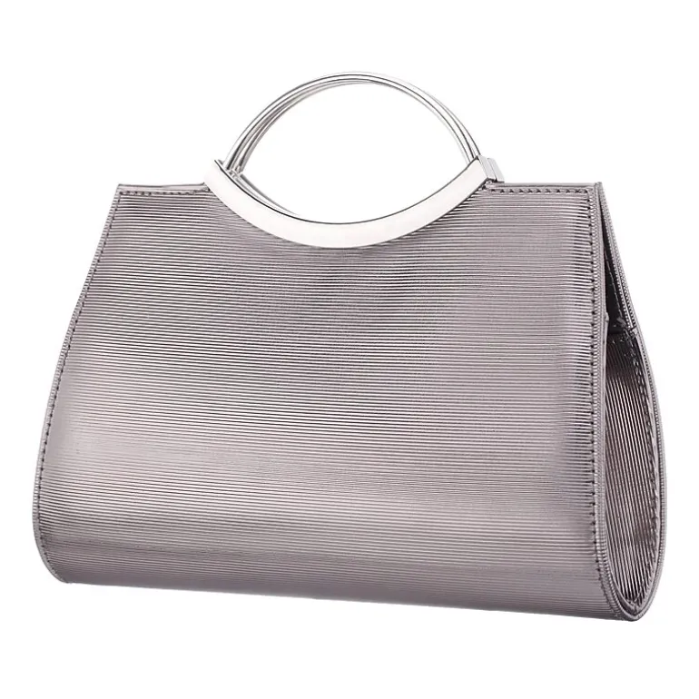 N By Nina Textured Metallic Satchel Evening Bag