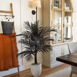 Nearly Natural 4ft Black Golden Cane Indoor Artificial Tree