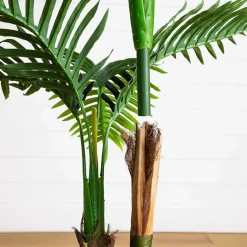 Nearly Natural 4ft Double Robellini Palm Indoor Outdoor Artificial Tree