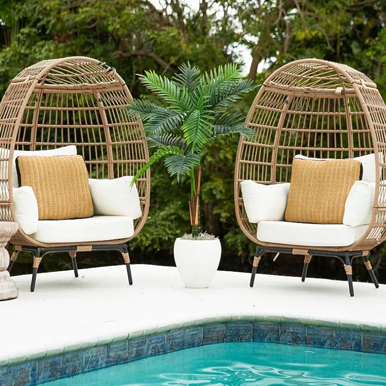 Nearly Natural 4ft Double Robellini Palm Indoor Outdoor Artificial Tree