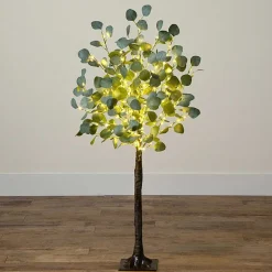 Nearly Natural 4ft. Green Lighted Eucalyptus Indoor Artificial Tree