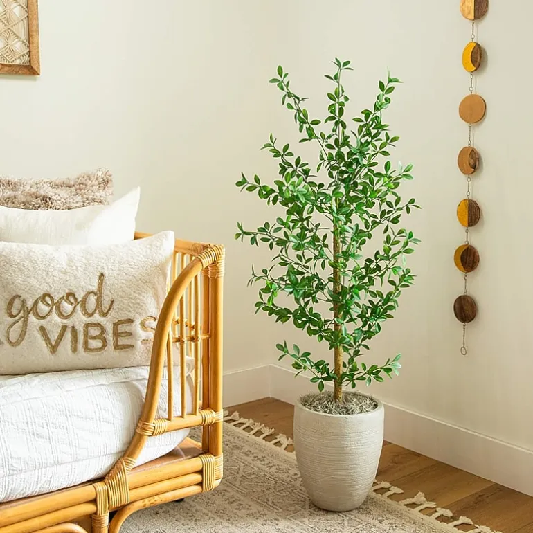 Nearly Natural 4ft Shady Lady Black Olive Indoor Artificial Tree