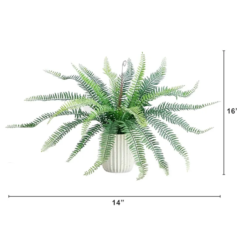 Nearly Natural 16in Green Fern Artificial Plant