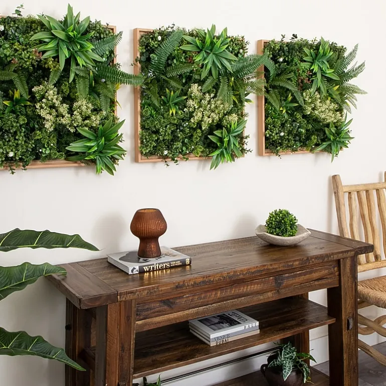 Nearly Natural 20in. X 20in. Green Lighted Queensland Rainforest Wall Panel Artificial Plant