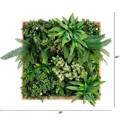 Nearly Natural 20in. X 20in. Green Lighted Queensland Rainforest Wall Panel Artificial Plant