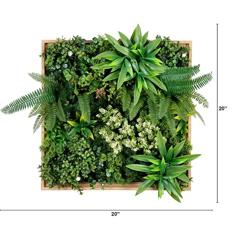 Nearly Natural 20in. X 20in. Green Lighted Queensland Rainforest Wall Panel Artificial Plant