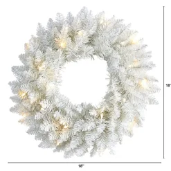 Nearly Natural 18" Spruce Indoor Pre-Lit Christmas Wreath