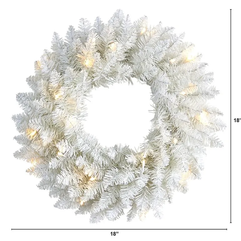 Nearly Natural 18" Spruce Indoor Pre-Lit Christmas Wreath