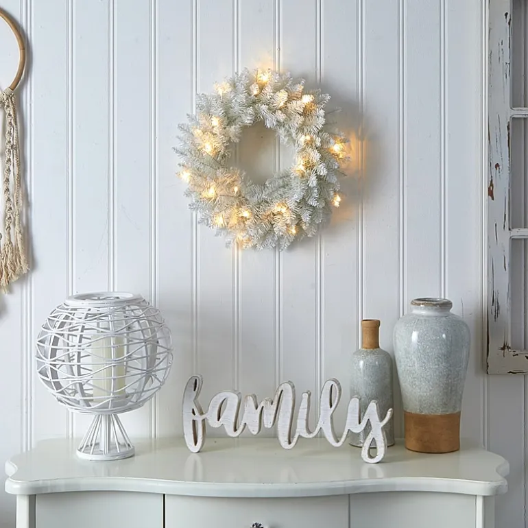 Nearly Natural 18" Spruce Indoor Pre-Lit Christmas Wreath