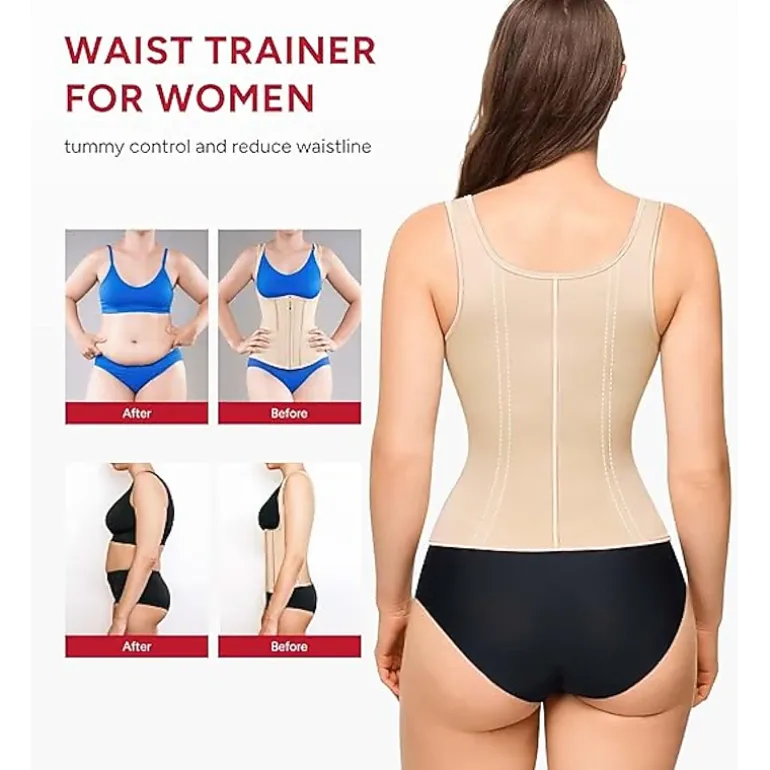 Nebility Women Adjustable Strap Tummy Control Shapewear Waist Trainer Corset