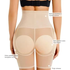 Nebility Women Seamless Padded Hip Enhancer Shapewear Shorts