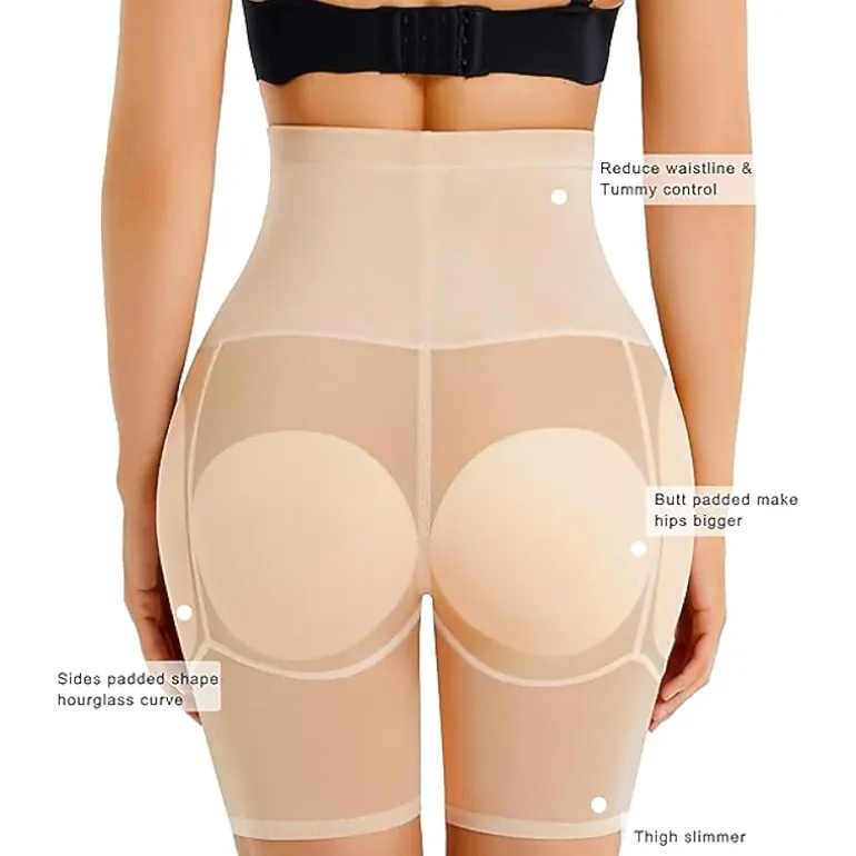 Nebility Women Seamless Padded Hip Enhancer Shapewear Shorts