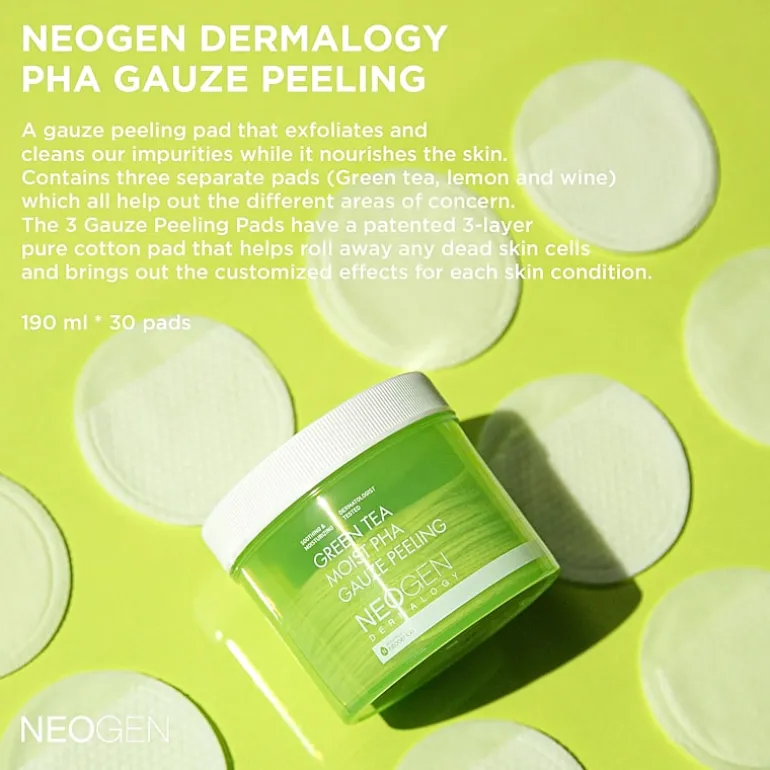 Neogen Dermalogy Green Tea Moist Pha Gauze Peeling