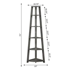 Newport 5 Tier Corner Bookshelf
