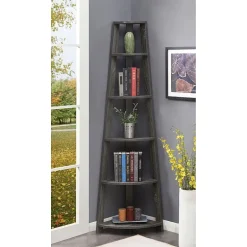 Newport 5 Tier Corner Bookshelf