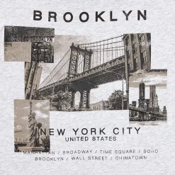 New World Brooklyn Womens Juniors Crew Neck Short Sleeve Oversized Graphic T-Shirt