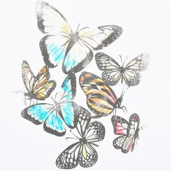 New World Butterfly Tee Womens Juniors Crew Neck Short Sleeve Oversized Graphic T-Shirt