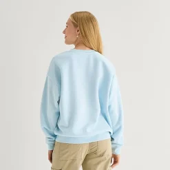 New World College League Womens Juniors Crew Neck Long Sleeve Sweatshirt