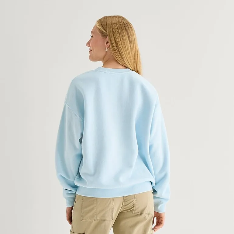 New World College League Womens Juniors Crew Neck Long Sleeve Sweatshirt