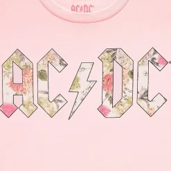 New World Womens Juniors Crew Neck Short Sleeve Oversized AC/DC Graphic T-Shirt
