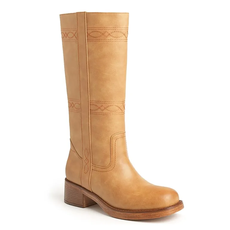 New York & Company Womens Cady Stacked Heel Over the Knee Boots