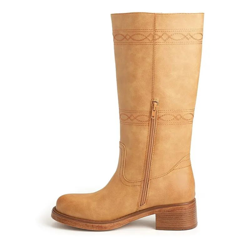 New York & Company Womens Cady Stacked Heel Over the Knee Boots