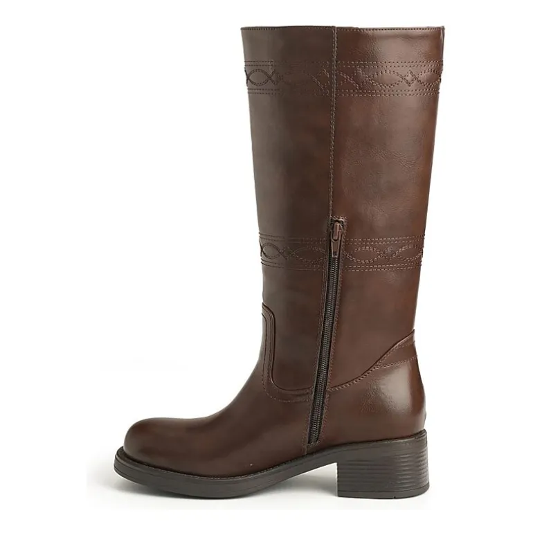 New York & Company Womens Cady Stacked Heel Over the Knee Boots