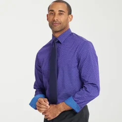 Nick Graham Mens Spread Collar Long Sleeve Shirt + Tie Set