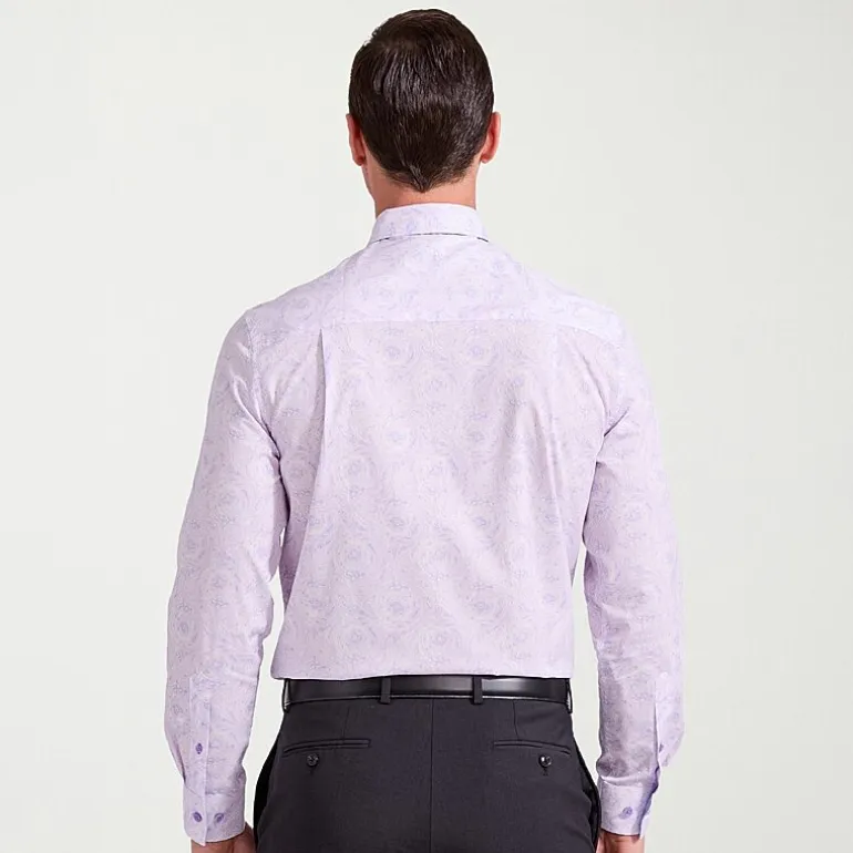 Nick Graham Mens Spread Collar Long Sleeve Stretch Fabric Shirt + Tie Set