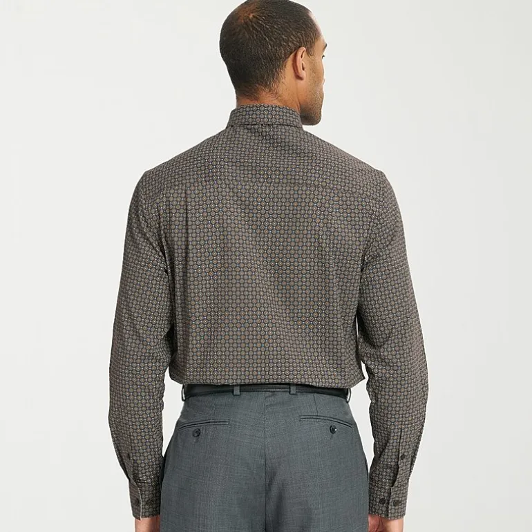 Nick Graham Mens Spread Collar Long Sleeve Shirt + Tie Set