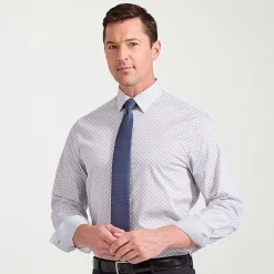 Nick Graham Mens Spread Collar Long Sleeve Stretch Fabric Shirt + Tie Set